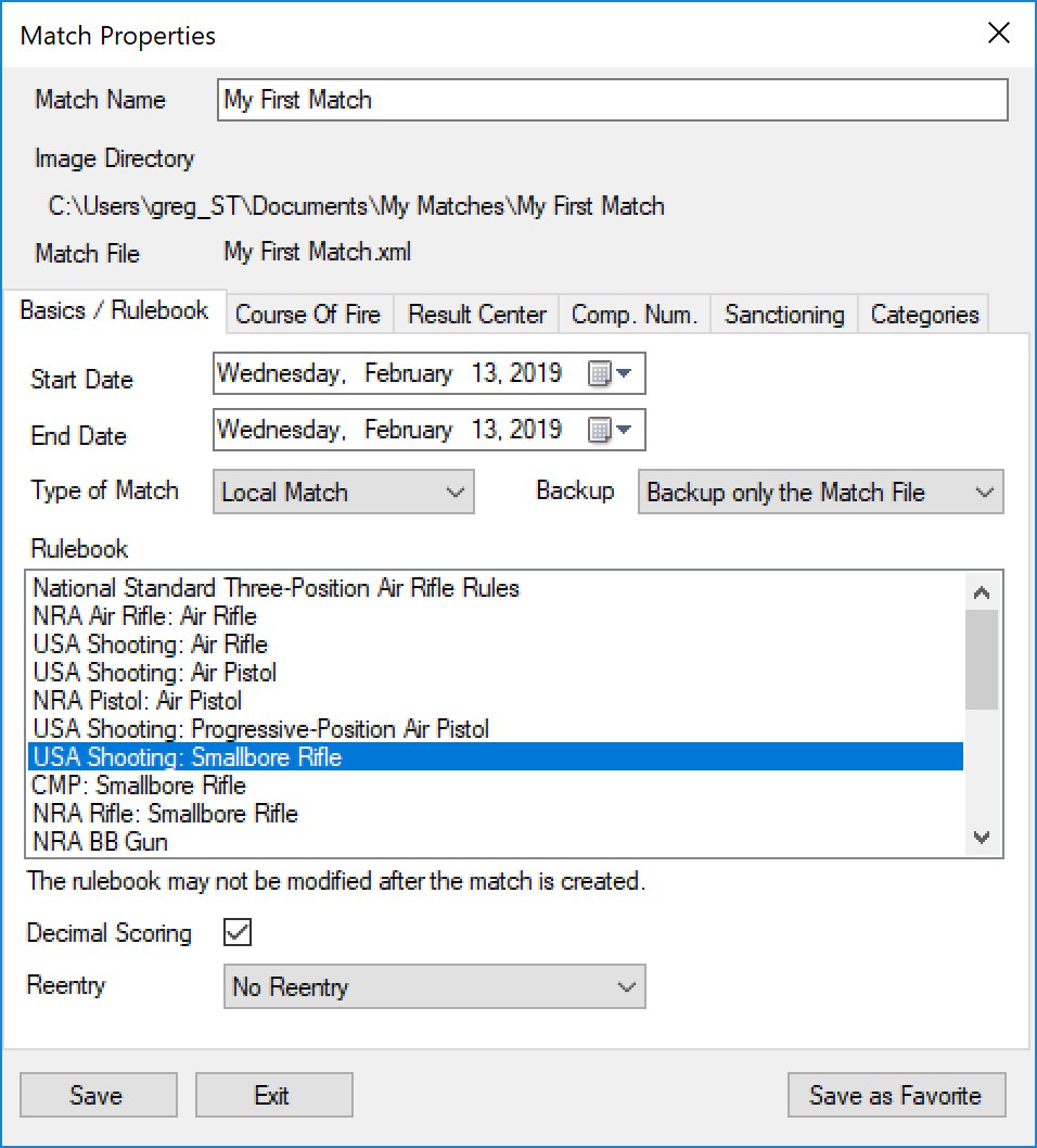 USA Shooting Smallbore Rifle